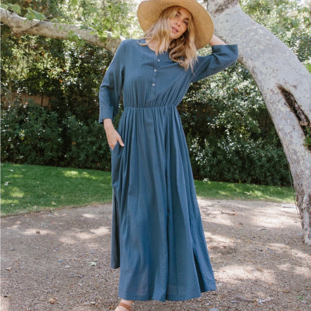 Jenni Kayne Seersucker Shirtdress in Ink